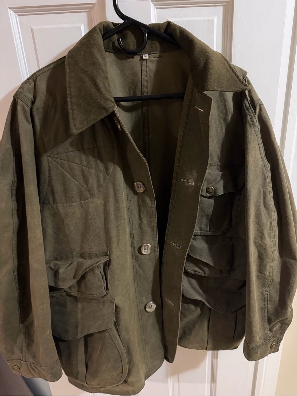 Vintage Filson Style 462 Oil Finish Tin Cloth Hunting Jacket Waxed Canvas USA - Picture 4 of 13